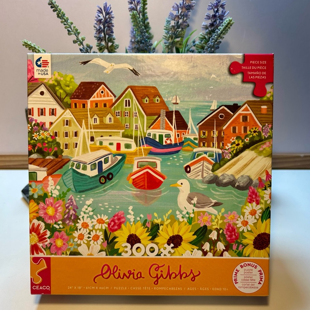 ✅NWT Olivia Gibbs 300-Piece Puzzle - Sea Town Harbor